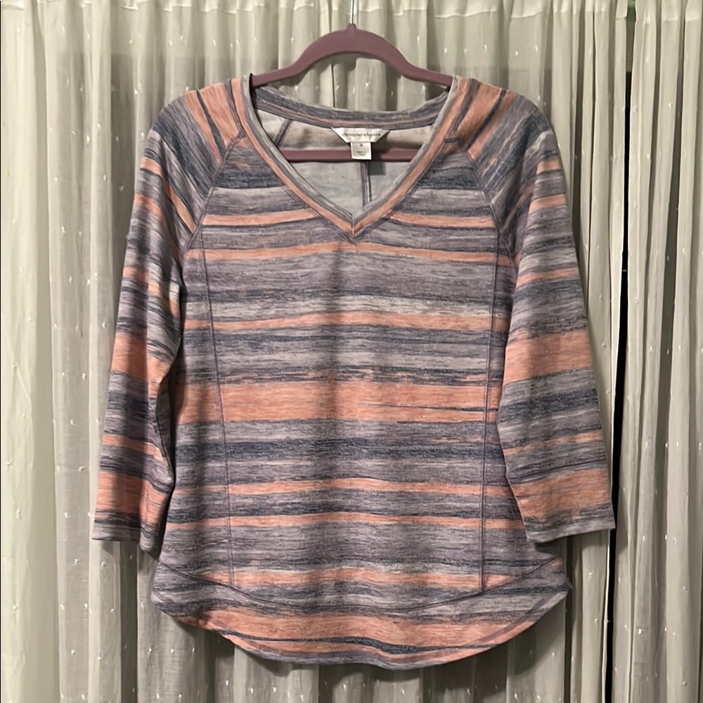 Striped V-Neck size M Women's Top. Brand is Christopher and Banks.